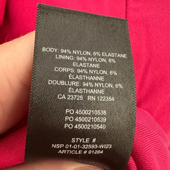 BABATON Pink Collared Contour Cropped Long Sleeve Polo // XS - Picture 7 of 9